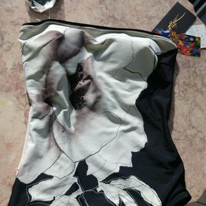 NWT SIZ 8 GOTTEX a la Georgia O'Keefe Mailot matching Italian Silk Chiffon Pareo